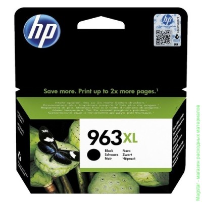 Картридж HP 963XL / 3JA30AE для OfficeJet Pro 901x/902x, черный повышенной ёмкости, 2000 страниц