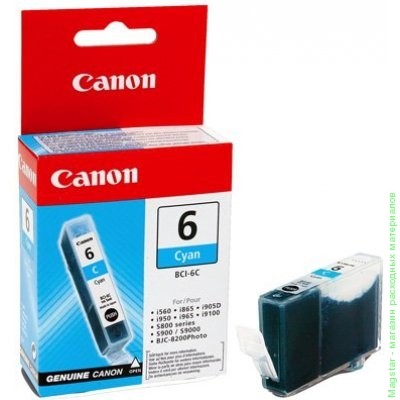 Картридж Canon BCI-6C / 4706A002 для Pixma iP4000 / iP4000R / iP5000 / iP6000D / iP8500 / MP750 / MP780 / i865 / S800 / S900D