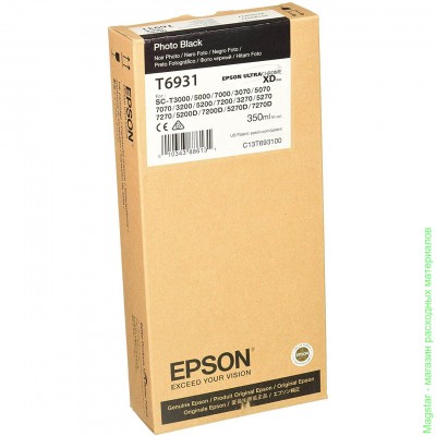 Картридж Epson C13T693100 / T6931 для SC-T3000 / SC-T5000 / SC-T7000 черный фото повышенной емкости