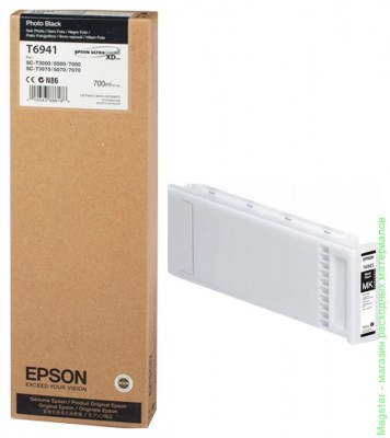 Картридж Epson C13T694100 / T6941 для SC-T3000 / SC-T5000 / SC-T7000 черный фото экстраповышенной емкости