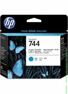Печатающая головка-картридж HP F9J86A / № 744 для DesignJet Z5600 / DesignJet Z2600 , черный-фото / голубой