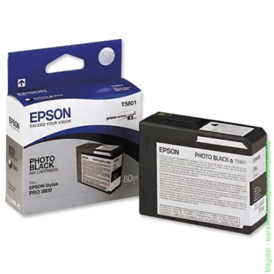 Картридж Epson C13T580100 / T5801 для Stylus Pro 3800 / Pro 3880 черный фото