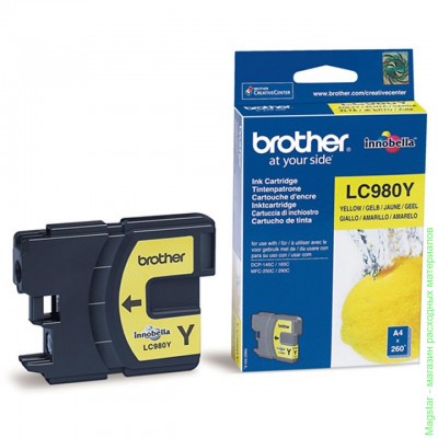 Картридж Brother LC980Y для DCP-145C / DCP-165 / DCP-195C / DCP-375CW / MFC-250C / MFC-290C