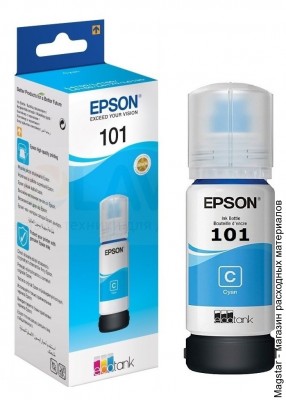 Контейнер-картридж Epson C13T03V24A EcoTank / 101 для L4150/L4160, 4-х цветная печать, с голубыми чернилами