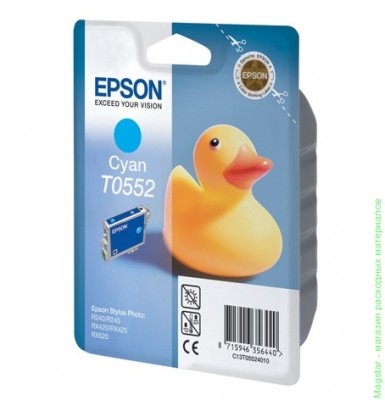 Картридж Epson C13T05524010 / T0552 для RX240 / RX420 / RX520 голубой