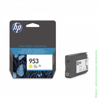 Картридж HP F6U14AE / № 953 для OfficeJet Pro 8210 / Pro 8218 / Pro 8710 / Pro 8715 / Pro 8716 / Pro 8720 / Pro 8725 / Pro 8730 / Pro 8740, желтый