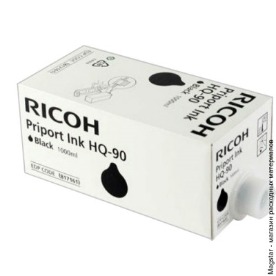 Чернила для дупликатора Ricoh 817161 тип HQ90 чёрные (CS) 6 картриджей x 1000 мл