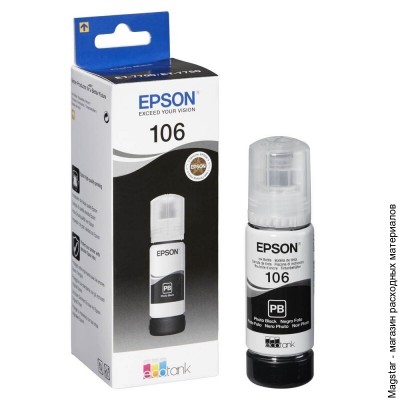 Контейнер-картридж Epson C13T00R140 / 106 для L7160/L7180, с черными фото чернилами