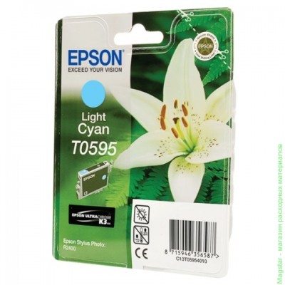 Картридж Epson C13T05954010 / T0595 для R2400 светло-голубой