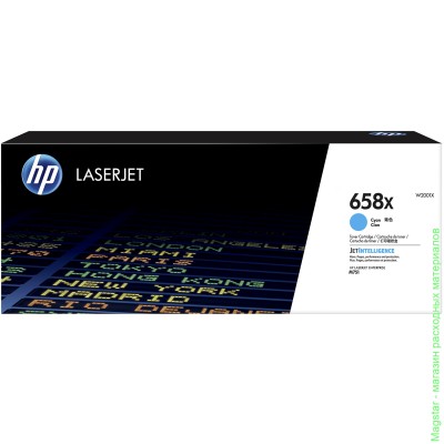 Картридж HP 658X / W2001X для Color LaserJet Enterprise M751dn / M751, голубой повышенной ёмкости, 28000 страниц