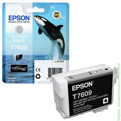 Картридж Epson C13T76094010 / T7609 для SureColor SC-P600 светло-серый