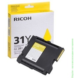 Картридж для гелевого принтера Ricoh 405691 / GC31Y для Aficio GX e2600 / GX e3300N / GX e3350N / GX e5550N / GX e7700N