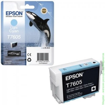 Картридж Epson C13T76054010 / T7605 для SureColor SC-P600 светло-голубой