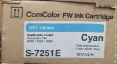 Краска Riso S-7251E для серии ComColor FW 5230 / 5231 / 5000 / 1230 INK (E) Cyan, 1000 мл
