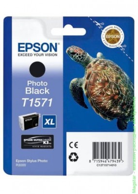 Картридж Epson C13T15714010 / T1571 для R3000 черный фото