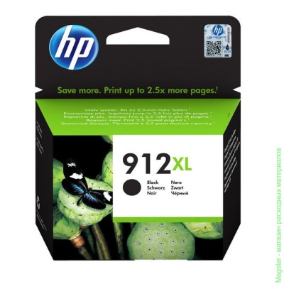 Картридж HP 912XL / 3YL84AE для OfficeJet 801x / OfficeJet 802x / OfficeJet 8012 / 8013 / 8014 / 8015 / 8017 / 8020 / OfficeJet Pro 8022 / Pro 8023 / Pro 8024, черный увеличенной ёмкости, 825 страниц