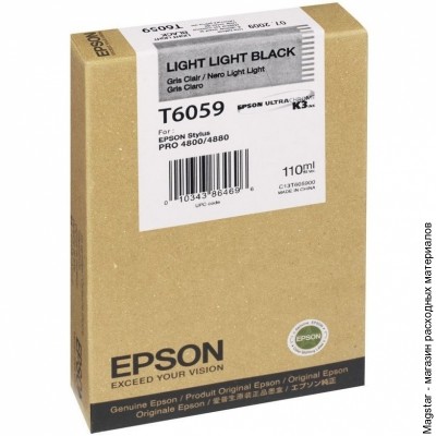 Картридж Epson T6059 / C13T605900 для Stylus Pro 4800/Pro 4880, светло-серый