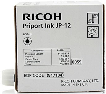Ricoh 817104 чернила черные для Priport JP3000 / JP1210 / JP1250 / JP1215 / JP1255 / DX3240 / DX3440 / DX3243 / DX3443 / DX3324 / DX3344 / тип JP12, упаковка 5шт