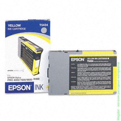 Картридж Epson C13T543400 / T5434 для Stylus Pro 7600 / Pro 9600 / Pro 4000 / Pro 4400 желтый