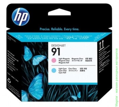 Печатающая головка-картридж HP C9462A / № 91 для DesignJet Z6100 , Светло-пурпурный / Светло-голубой