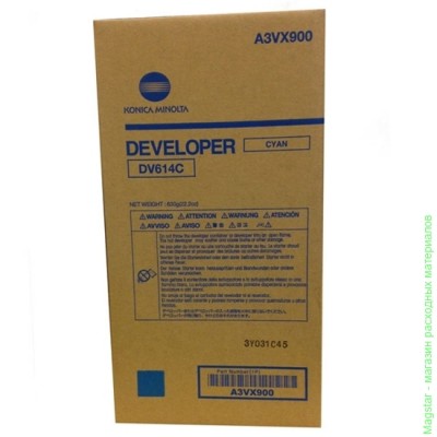 Девелопер Konica-Minolta DV-614C / A3VX900 для bizhub PRESS C1060/C1060L/C1070/C1070P синий