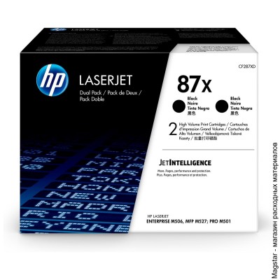 Картридж HP CF287XD / 87X для LaserJet Enterprise M506dn/M506x/M527dn/M527f/M527c, увеличенной емкости упаковка 2 шт