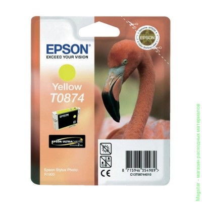 Картридж Epson C13T08744010 / T0874 для R1900 желтый
