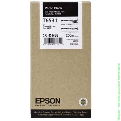 Картридж Epson C13T653100 / T6531 для Stylus Pro 4900 черный фото