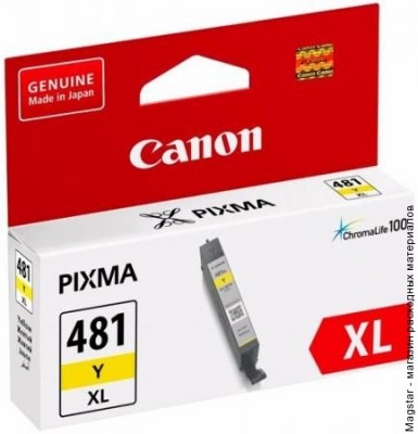 Картридж Canon CLI-481XL Y / 2046C001 для Pixma TS6140/TS8140/TS8140TS/TR7540/TS9140/TR8540, желтый, увеличенной емкости