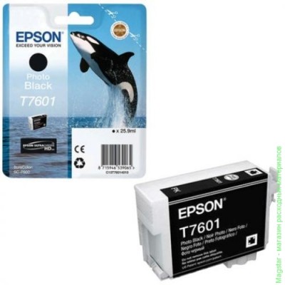Картридж Epson C13T76014010 / T7601 для SureColor SC-P600 черный фото